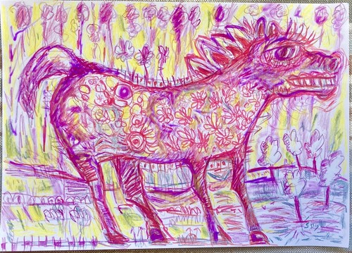 Tableau peinture cheval - tableau,