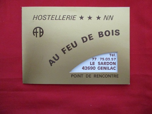 Ancienne carte visite - de, hotel