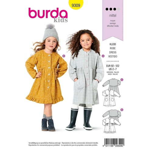 Burda 9309 robes pour enfants - 9309,