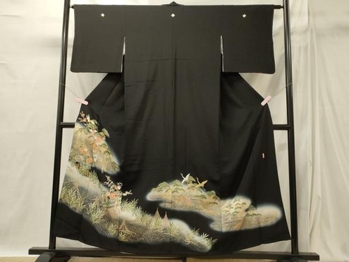 Kimono japonais noir - , broderie