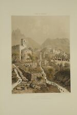 Lithographie couleur originale Touet de Beuil sur Var Alpes Maritimes
