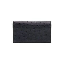 Bottega Veneta Portefeuille long en autruche noir 18.5 x 10 119207734