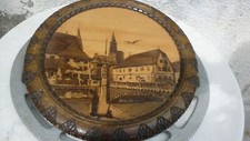 TABLEAU CADRE BOIS PYROGRAVURE /  *STRASBOURG SIGNE MEAL *