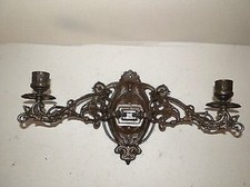 Grande Bougeoir Chandelier Laiton Fusion De Piano 2 Flammes Baroque