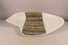 CAPRON VALLAURIS ANCIEN GRAND PLAT CERAMIQUE QUADRILLE EMAILLE EPOQUE XX ème