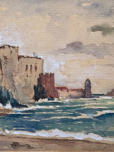 Tableau ancien aquarelle vue - ancien,