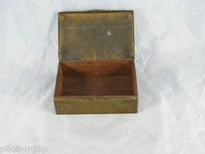 VINTAGE ~  BRASS TRINKET BOX WITH WOOD LINER ~  MADE IN INDIA