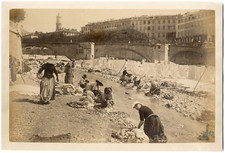 France, Nice, lavandières du Paillon  Vintage albumen print Tirage albuminé 