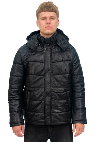 Veste cuir matelassée pour - en,