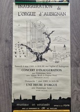Affiche Poster Dessinée Vintage Orgue Aubignan De 1989