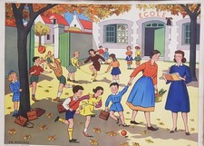 Ancienne Affiche D'école