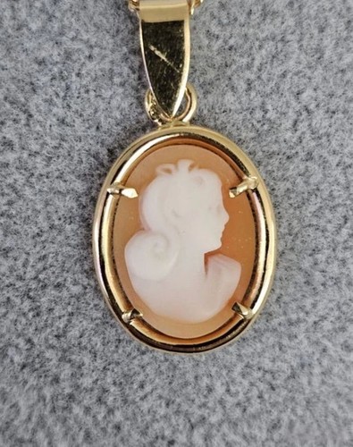 Pendentif camée serti or - pendentif,