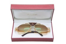 Lunettes de soleil Cartier Santos Teardrop plaqué or avec 135 mm 58/16...