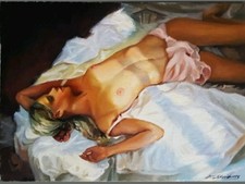 Jeune Femme Nue Allongée Sur