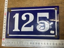 Ancien Numéro de Rue Plaque Tôle émaillée N° 125 Porte d'entrée portail maison
