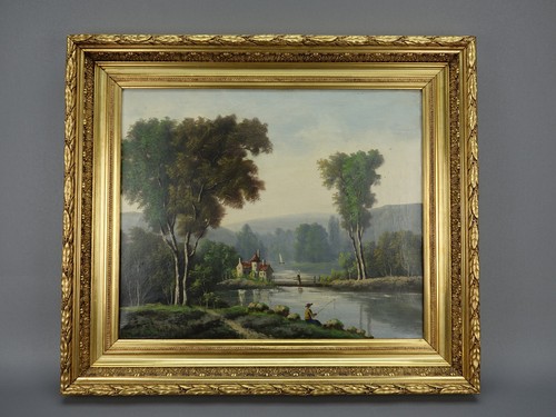 Tableau ancien huile - sur, toile