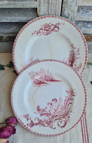 Anciennes assiettes terre de - 2,