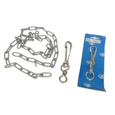 LOT CHAÎNE 1M60 + 2 MOUSQUETONS ACIER