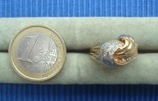 B26C Neuf Bague Plaqué Or Strass Diamant Lot Bijou 