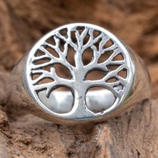 Arbre de Vie Bague 925 Argent Métal Biker Punk Gothique Celtique Gaelic Tailles
