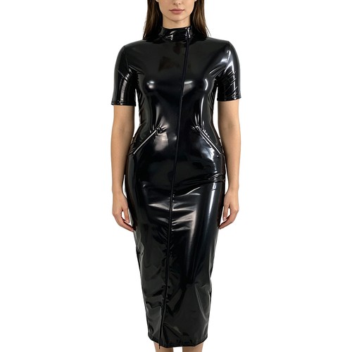 Bodycon long hobble - bodycon, pvc