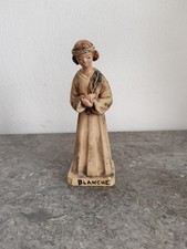 Rare Santon En Terre Cuite. Grataloup Provence. Femme. Blanche. Fait Main