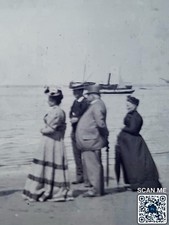 Photo Ancienne Plaque Verre Négatif Arcachon Bassin & Plage Fin XIX° Vers 1895