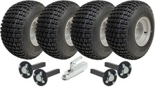 18x9.50-8 Double Essieu Atv Cranté Quad Remorque Kit Roues , Axe, Acier Attelage