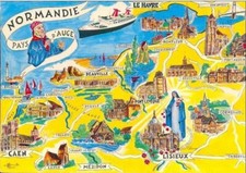 J 02 / DPT 76 CPSM LA NORMANDIE PAYS D´AUGE PAR HOMUALK / HAVRE CAE LISIEUX