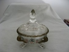 Ancien sucrier en verre pressé je pense manufacture de Meisenthal vers 1900/1920