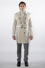 Trench-coat beige croisé pour