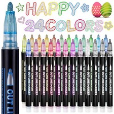 Feutres Paillettes Cadeau Fille 4-12 Ans 24 Stylo Paillette Marqueur Magique ...