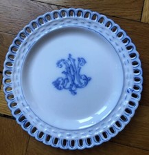 ASSIETTE  Monogramme en FAÏENCE 19ème Saint Clément Signée GALLÉ