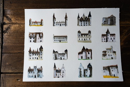 Peinture aquarelle vintage