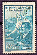 TIMBRE 1938 FRANCE YVERT N° 417-N**. TB-AUCUN DEFAUT-COTE: 20 E-VOIR SCAN-