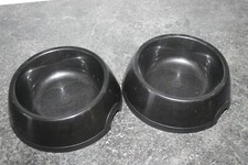 lot de 2 gamelles chien chat noire bol