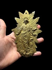 Ancienne Plaque En Bas Relief & Le Saint Christ & XIX Eme & Bronze 