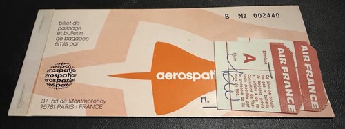 Rare billet vol aérospatiale - rare,