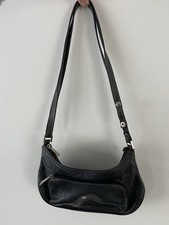 Sac Lancaster Vintage Cuir noir gris– Made in France – Pochette Cœur