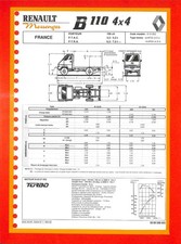 RENAULT MESSENGER B 110 4X4 / PORTEUR / FICHE de  1992