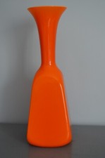 Grand Vase Opaline Orange Vintage 1970