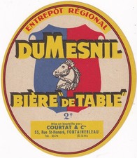 Etiquette de bière - BrasserieDumesnil - Courtat & Cie - Fontainebleau