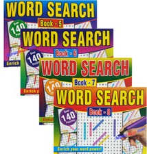 A5 Wordsearch Books Étui Lié Activité Enfants Adultes Fun Puzzle Mot Search Pad