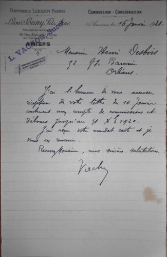 Ancienne correspondance 1921