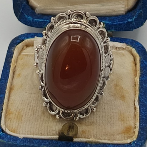 Bague argent cornaline - et,