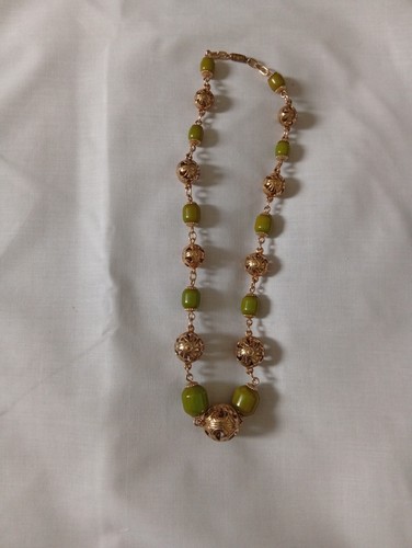 Collier fantaisie doré - collier, perles