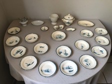 Partie Dinette Terre De Fer Choisy Le Roi Décor Bord de mer 22 pièc H. Boulenger