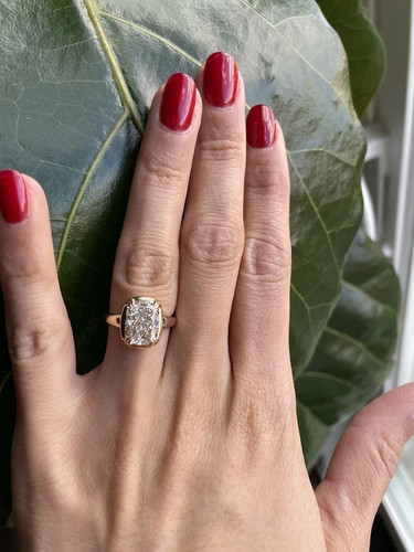 Bague diamant taille coussin