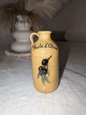 Burette Huile d'Olive Céramique Crème Olives Vintage Style Provence