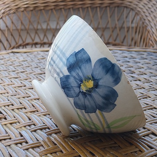 Bol ancien decor floral bleu - bol,